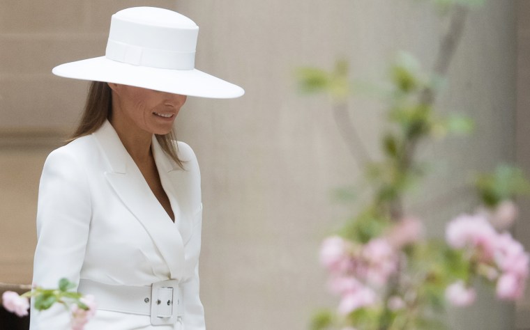 Melania Trump's white hat was created by French-born designer Hervé Pierre.