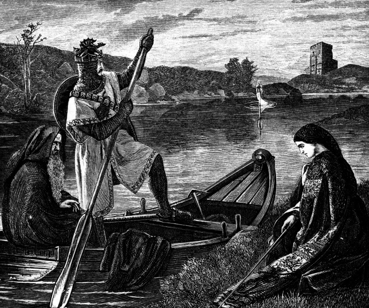 Image: An engraving of King Arthur