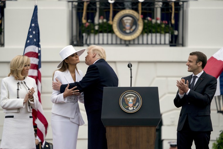 Image: Donald Trump, Melania Trump, Emmanuel Macron, Brigitte Macron