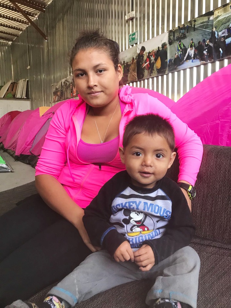 Image: Maria, 17, is with her son Jose Roberto in a shelter in Tijuana near the US-Mexico border