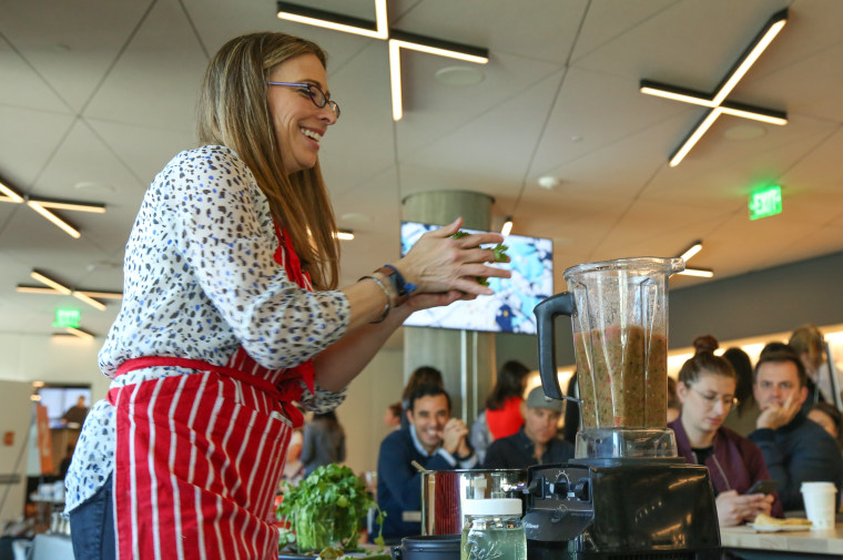 It's not every day that you can watch your tech company's general counsel lead a class in salsa making! Christine Flores took a break from legal matters to offer up tips on which peppers to add for certain degrees of spice to a tortilla chip crunching crowd of Pinterest employees. Flores is also the executive sponsor of the company's Latinx and Hispanic employee resource group "Todos Pincluidos."