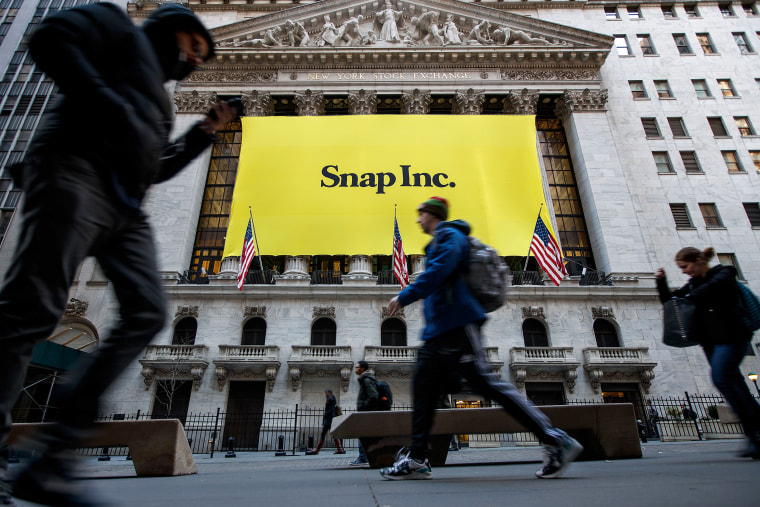 Image: Signage for Snap Inc., parent company of Snapchat