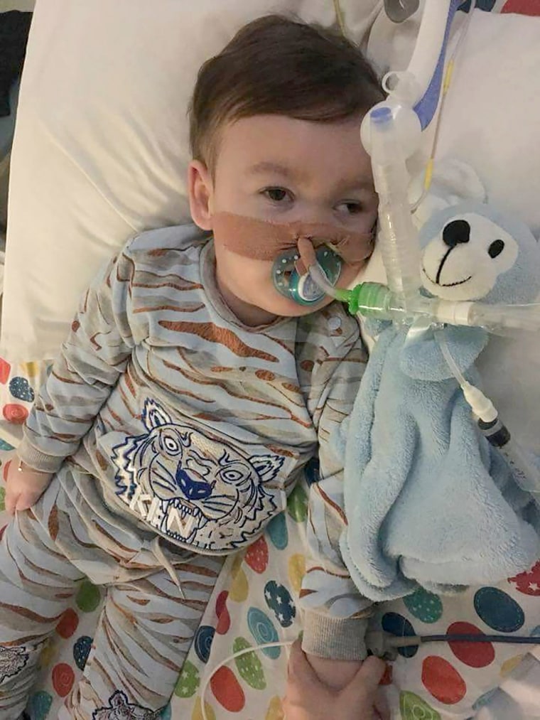 Image: British toddler Alfie Evans on April 5, 2018 at Alder Hey Children's Hospital in Liverpool. Evans died on April 28, 2018 after doctors withdrew life support.