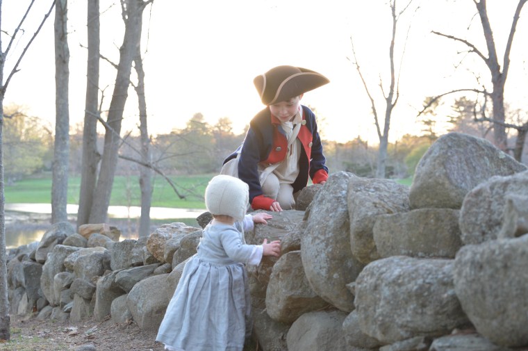 Oliver and his little sister, Wynnie, almost 2, occasionally attend Revolutionary War reenactments with their family.