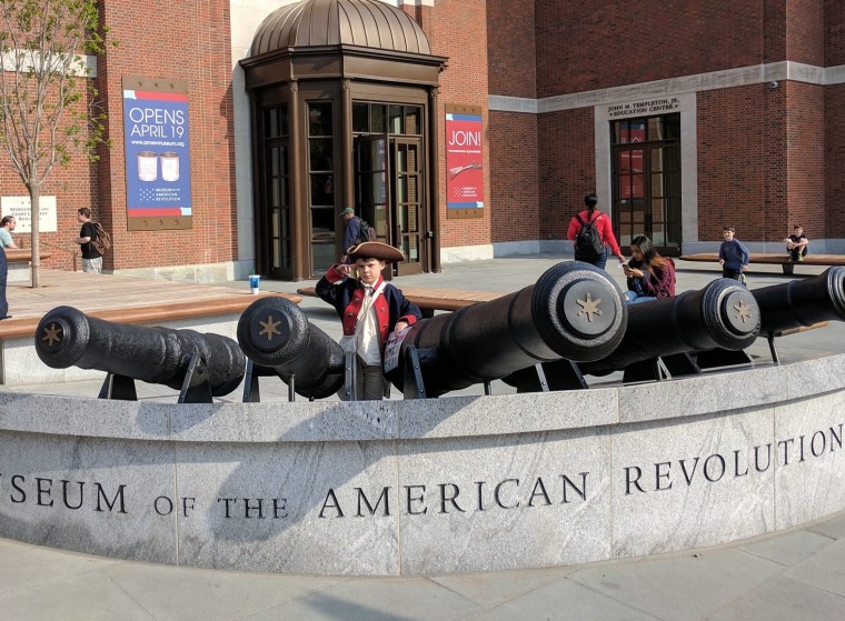 Oliver at the Museum of the American Revolution.