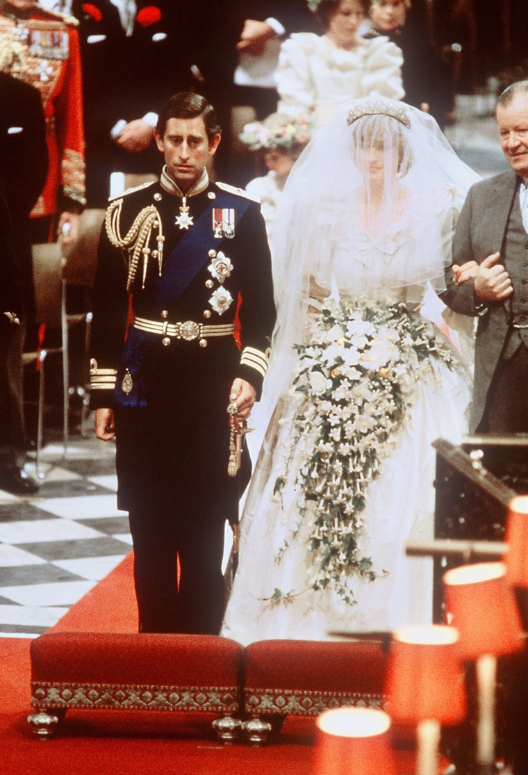 Princess Diana and Prince Charles on their wedding day.