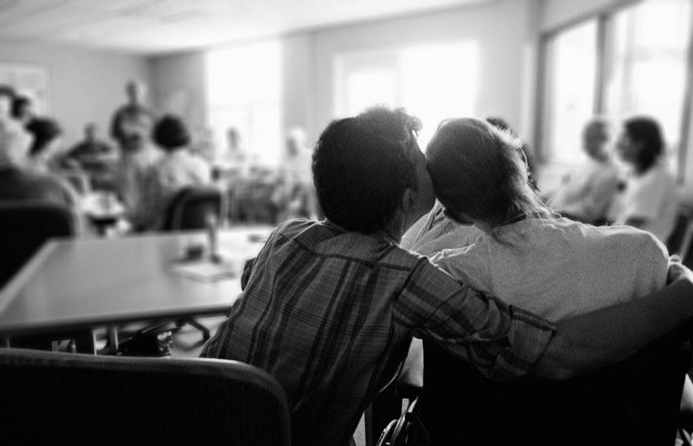 Image: Families with patients at an AIDS hospice