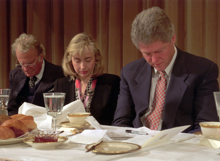 Image: Hillary Clinton, Billy Graham, Bill Clinton