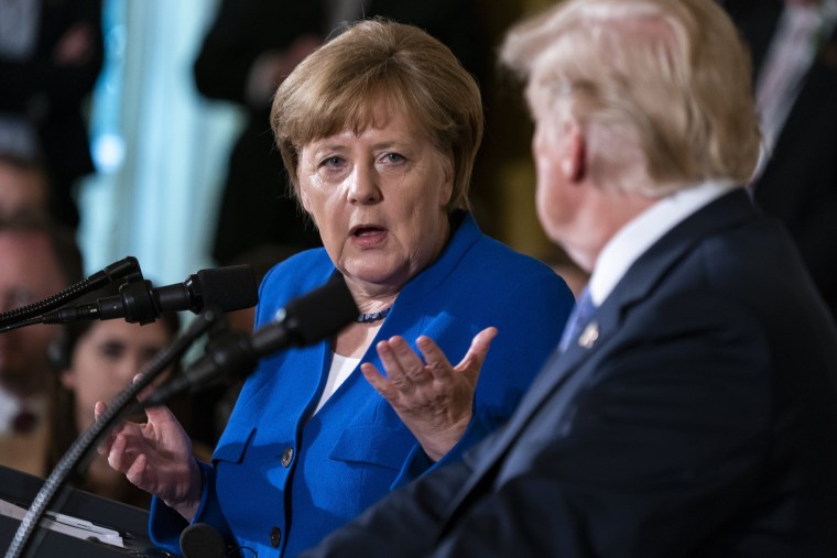 Image: US President Donald J. Trump and Chancellor of Germany Angela Merkel joint news conference at the White House