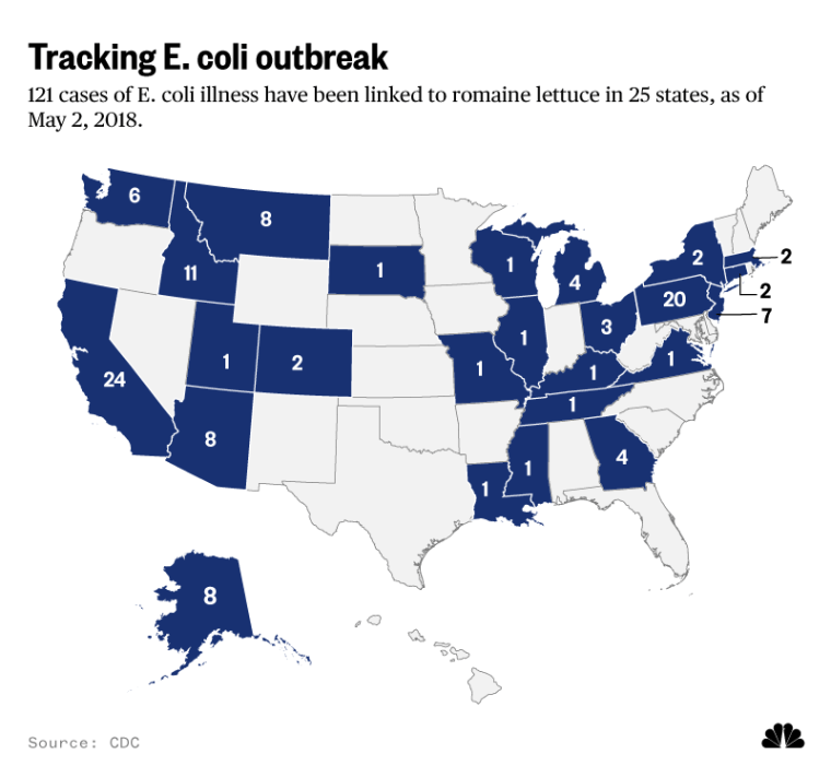 Map: E. Coli outbreak