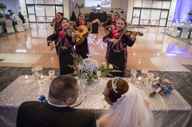 Image: Las Alte?as perform at a wedding in San Antonio