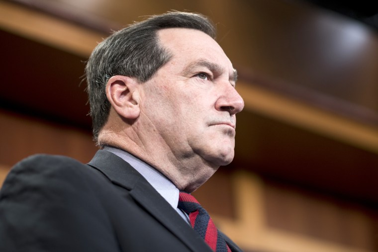 Image: Sen. Joe Donnelly, D-Ind., participates in the Senate Democrats news conference on tax reform in the Capitol on Nov. 28, 2017.