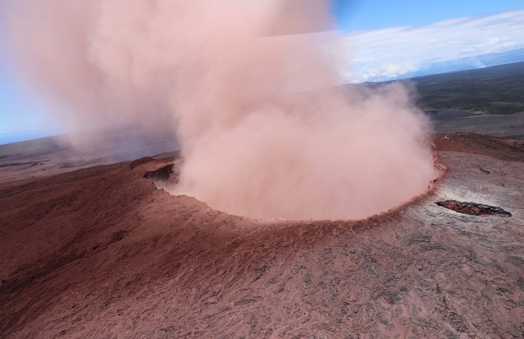 Image: The Kilauea Volcano is seen in this aerial image after the volcano erupted following a series of earthquakes over the last couple of days in Hawaiiii