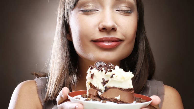 woman with a cake