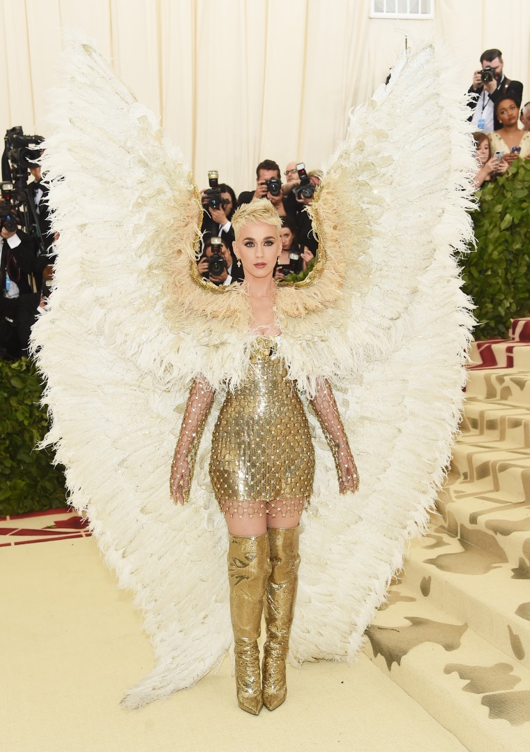 Donatella Versace on her red carpet 'angels' Kim Kardashian and Katy Perry  at the Met Gala 2018