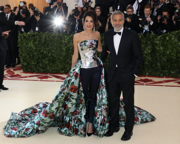 Amal and George Clooney at the 2018 Met Gala