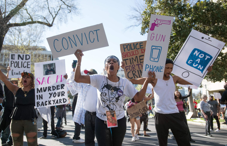 Image: Black Lives Matter protesters march through the streets of Sacramento