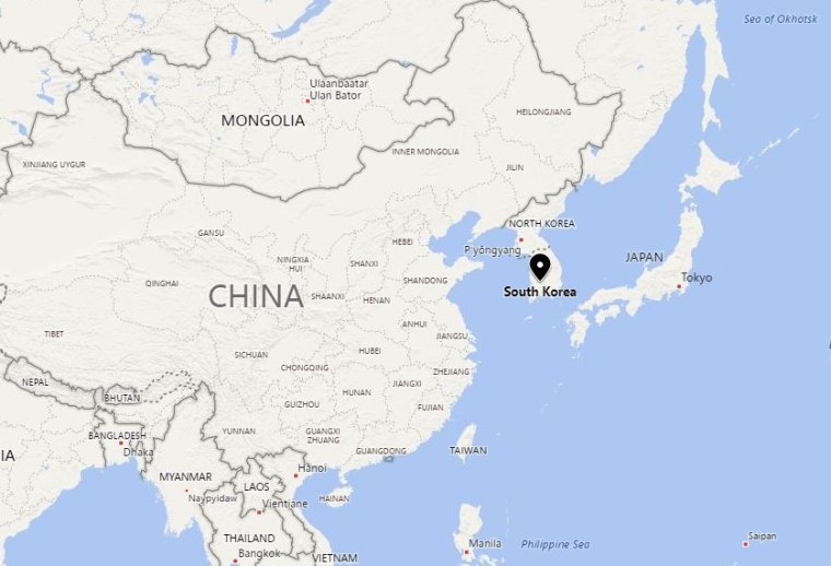 Image: Map showing China, South Korea, Japan