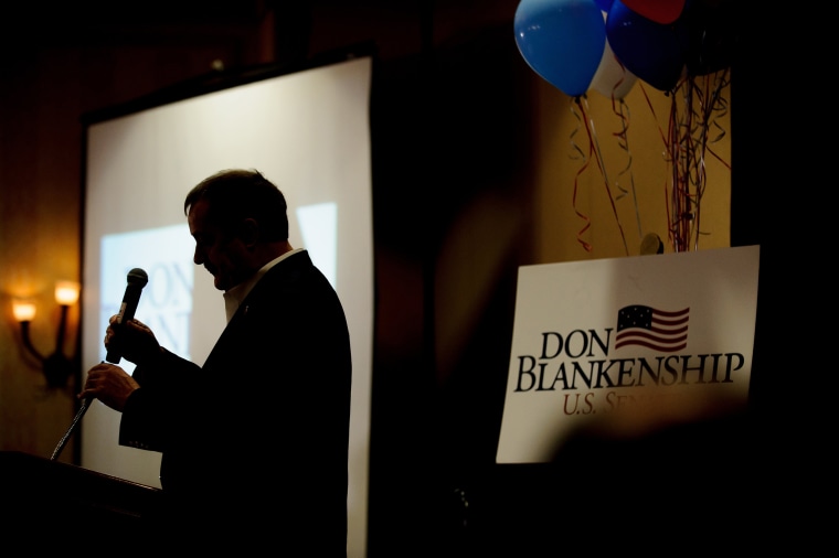 Image: Republican Senate Candidate For West Virginia Don Blankenship Holds Primary Night Attend