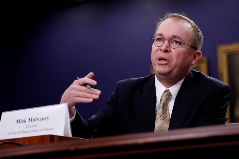 Image: Office of Management and Budget Director Mick Mulvaney testifies before the House Appropriations Subcommittee on Financial Services and General Government on Capitol Hill in Washington