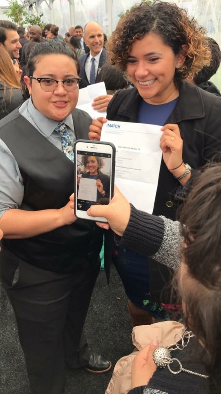 Carol’s with her sister Carol on “Match Day.” She learned she was matched with her top choice for her medical residency. 