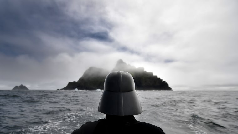 Image: A Star Wars fan dressed as the character Darth Vader