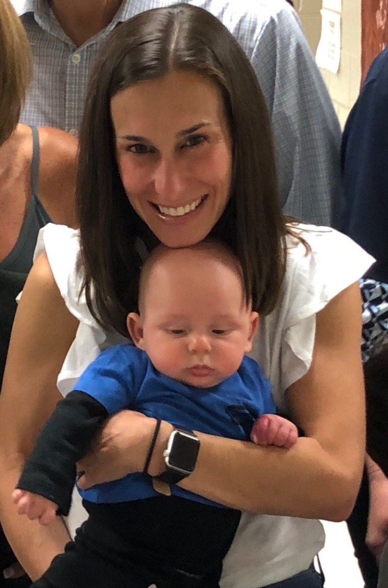 Four-month-old Brent Braverman, with his mom Rachel. Rachel left a bag of breastmilk on an airplane and a kind flight attendant returned it to her.