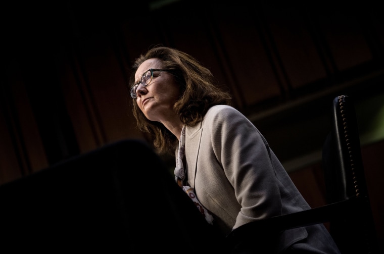 Image: CIA nominee Gina Haspel listens during her confirmation hearing