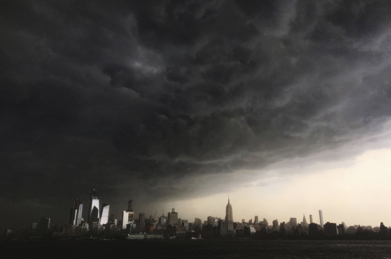 Image: Storm clouds gather over New York city