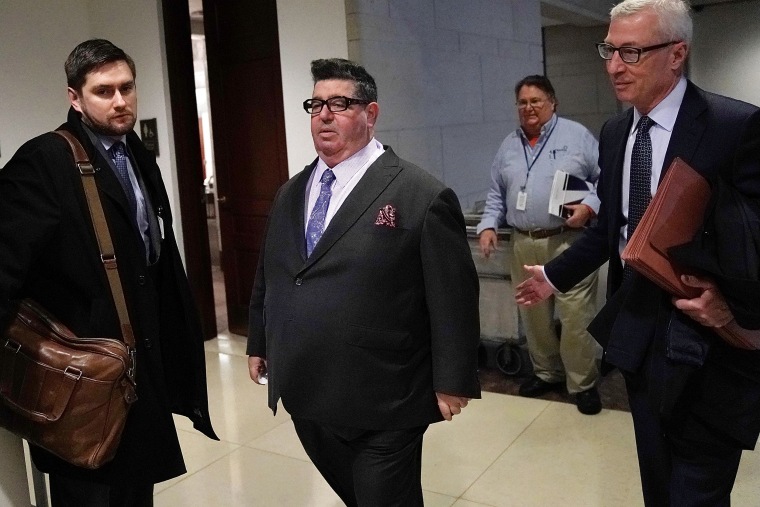 Image: British publicist Rob Goldstone arrives at a closed door meeting with the House Intelligence Committee