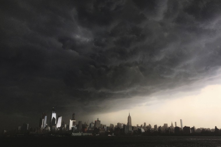 Image: Storm clouds gather over New York City