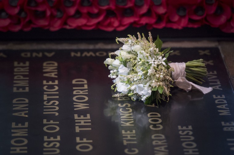 Image: The Duchess of Sussex's Wedding Bouquet Rests On The Grave of The Unknown Warrior