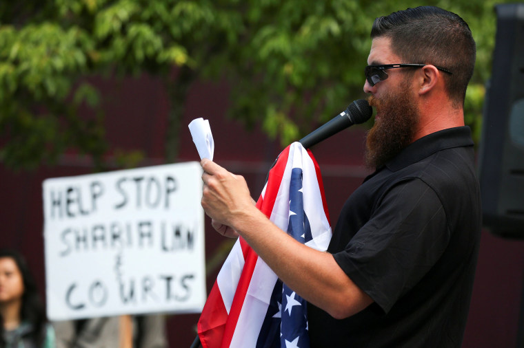 Image: An anti-Sharia rally in Seattle, Washington in 2017.