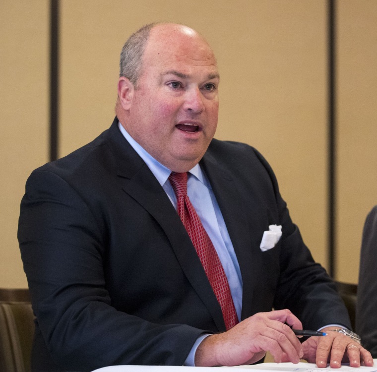 Image: John Manly speaks during a press conference