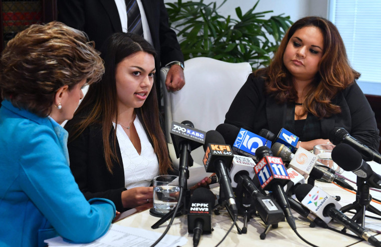 Image: Gloria Allred, Daniella Mohazab and Angela Esquivel Hawkins