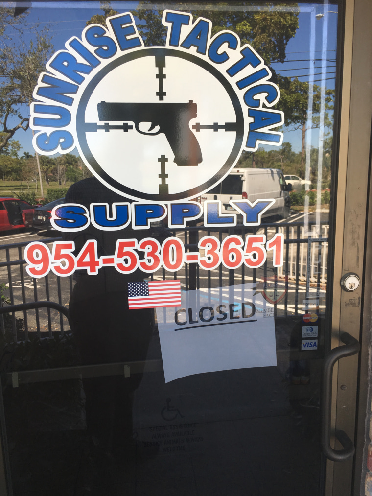 The store in Coral Gables, Florida, where it is believed Nikolas Cruz allegedly purchased the assault rifle used to commit the Stoneman Douglas shooting massacre.