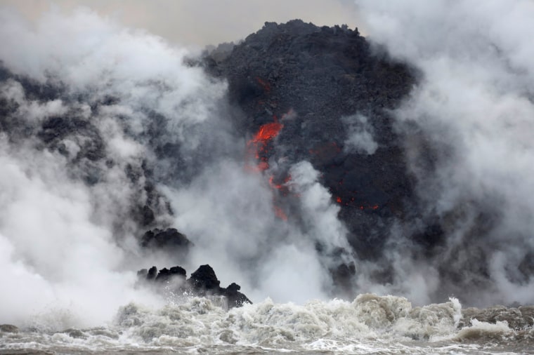 Image: Lava flows into the Pacific Ocean southeast of Pahoa