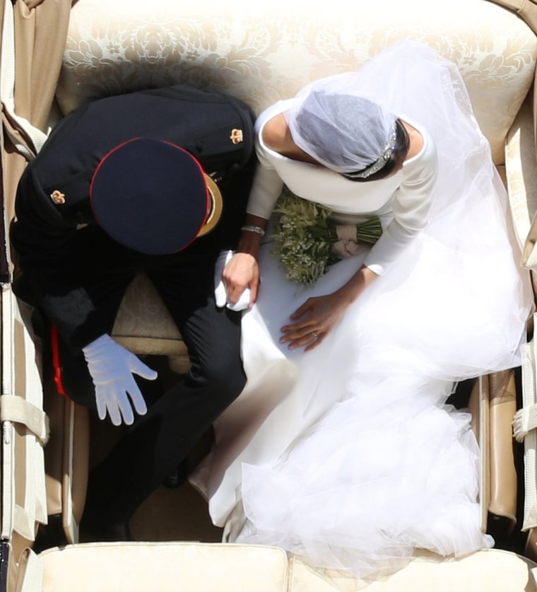 Image: Prince Harry and Meghan Markle ride in an Ascot Landau