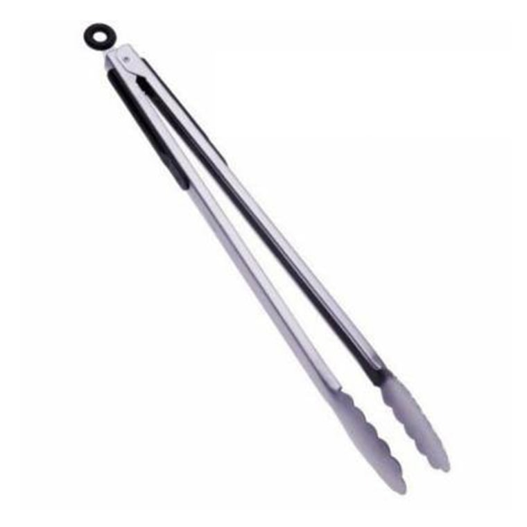 16-Inch Stainless Steel Tong, Serving Tong, Wide Scalloped Gripping Edge, Barbecue Grilling Tong, BBQ Tong, Joint-Lock