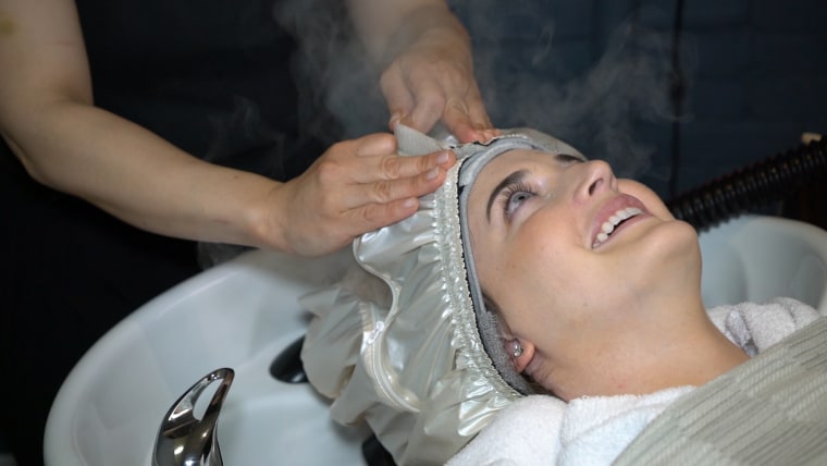 Scalp facial steam treatment