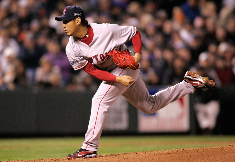 Image: Daisuke Matsuzaka pitches during the 2007 World Series