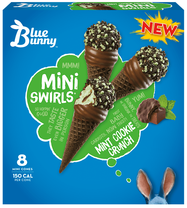 Blue Bunny Mint Cookie Crunch Mini Swirls