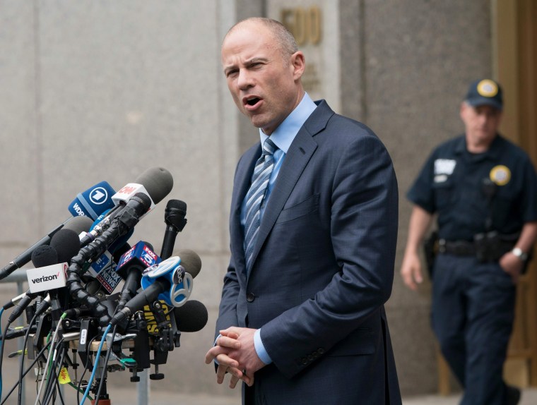 Image: Michael Avenatti speaks to reporters