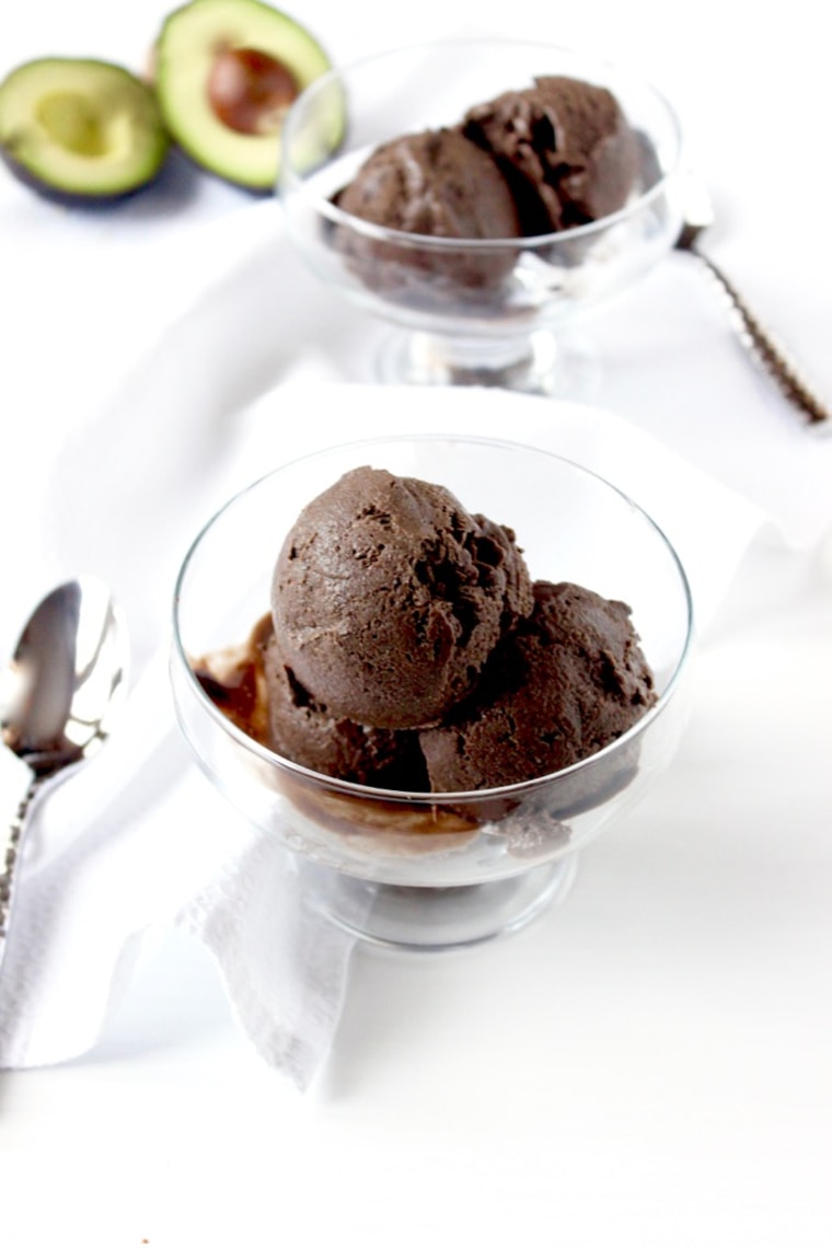 No Churn Dark Chocolate Avocado Frozen Yogurt