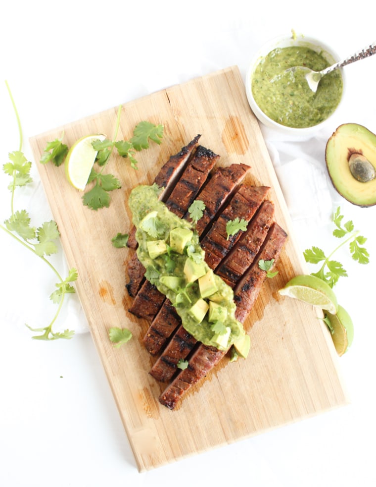 Simple Carne Asada with Avocado Chimichurri