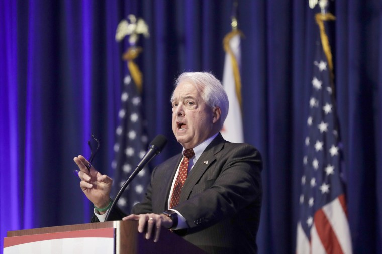 Image: California gubernatorial candidate John Cox speaks during the California Republican Party convention in San Diego on May 5, 2018.