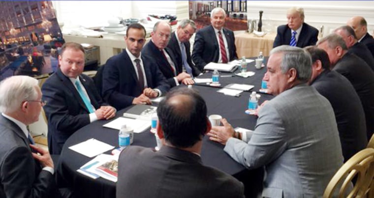 Image: A photo from Donald Trump's Instagram page shows George Papadopoulos, third from right, with then-presidential candidate Donald Trump