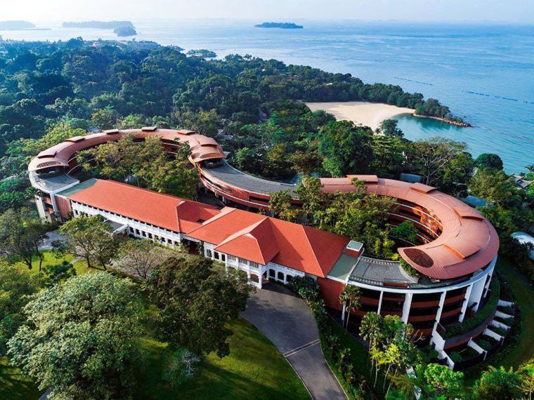 Image: A view shows the Capella Hotel, the venue for the June 12 summit between U.S. President Donald Trump and North Korean leader Kim Jong Un, on Singapore's resort island of Sentosa