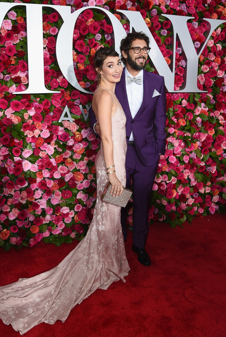 Schuyler Helford and Josh Groban attend the 72nd Annual Tony Awards
