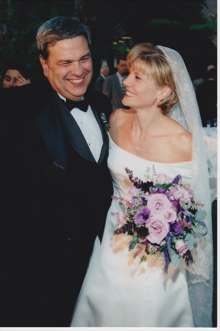 NBC News senior national correspondent Kate Snow shares a happy moment with her father-in-law on her wedding day.